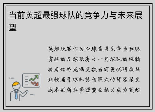 当前英超最强球队的竞争力与未来展望