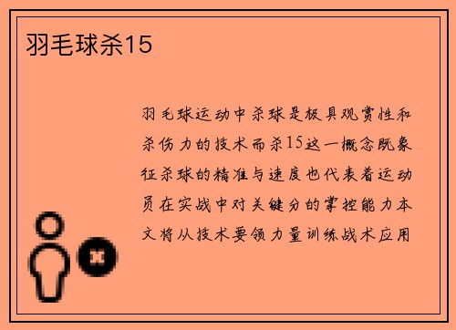 羽毛球杀15